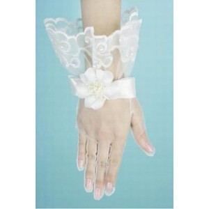 Attraktiv Tüll Mit Blumen Weiß Chic|Modern Brauthandschuhe