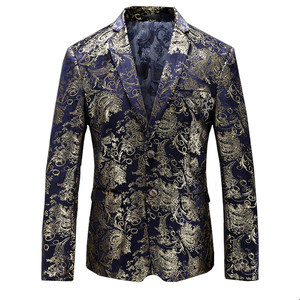 Neue Männer Casual Blazer Jacke Trend Mode Blume