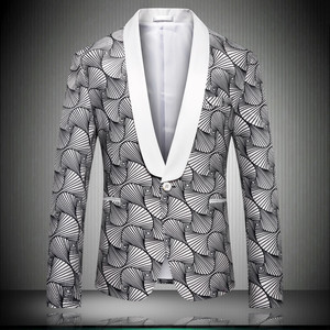 Hochzeit Blazer Slim Fit Print Top Qualität Blazer Koreanische Beiläufige