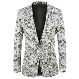 Herbst Anzüge Jacken Floral Hohe Qualität Männer Blazer