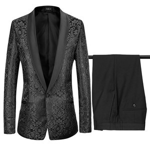 Herbst Blazer Herren Anzüge Mit Hose 2 Stücke Druck Anzug