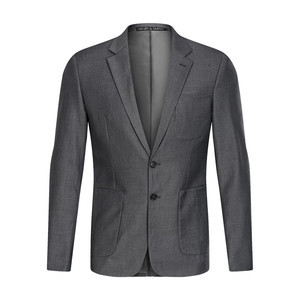 Baumwolle Männlichen Jacken Grau Casual Blazer Masculino