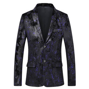 Blazer Herbst Und Winter Männer Kleid Einfarbig Jacquard