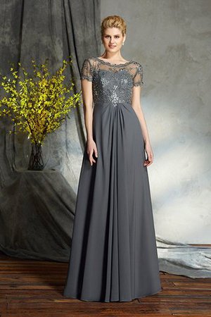 Reißverschluss A-Line Anständiges Brautmutterkleid aus Chiffon mit kurzen Ärmeln