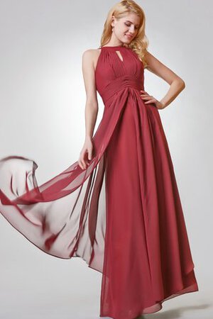 Plissiertes A Linie Chiffon Empire Taille Bodenlanges Abendkleid