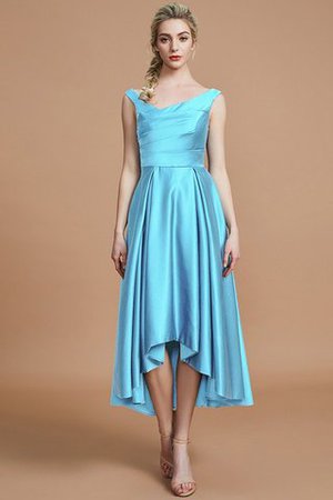 Ärmellos Asymmetrisch Satin Prinzessin A-Line Brautjungfernkleid