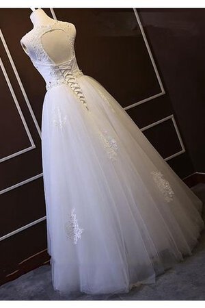 Natürliche Taile Bodenlanges Extravagantes Brautkleid mit Bordüre aus Tüll