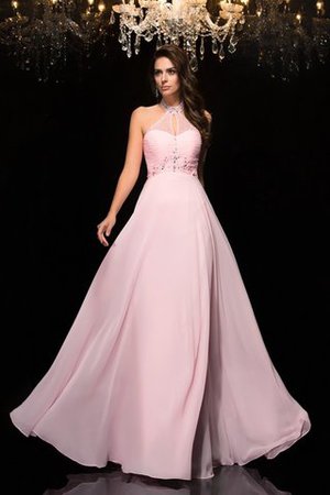 Prinzessin A-Linie Chiffon Nackenband Ballkleid ohne Ärmeln