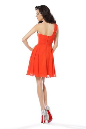 Normale Taille Ein Schulterfreies Chiffon A-Linie Mini Cocktailkleid