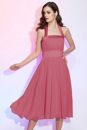 Chiffon Normale Taille Plissiertes Brautjungfernkleid mit Drapierung ohne Ärmeln