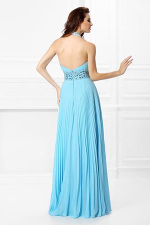 Prinzessin Natürliche Taile Chiffon Bodenlanges Ballkleid mit Reißverschluss