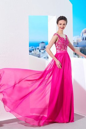 Reißverschluss Ärmellos Sweep Zug A Linie Chiffon Abendkleid