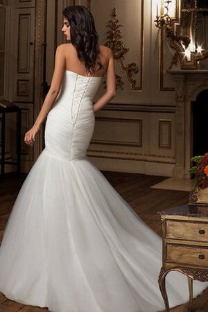 Gerüschtes Plissiertes Elegantes Brautkleid mit Rücken Schnürung mit kreuz