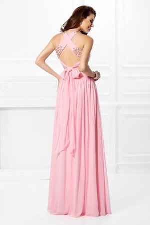 Chiffon Prinzessin Perlenbesetztes Spaghetti Träger Bodenlanges Abendkleid