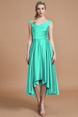 Ärmellos Asymmetrisch Satin Prinzessin A-Line Brautjungfernkleid