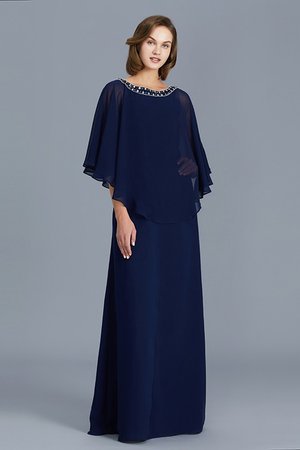 Enges Chiffon Perfekt Bodenlanges Brautmutterkleid mit Perlen