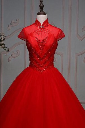 Tüll Duchesse-Linie Anständiges Quinceanera Kleid mit gekappten Ärmeln mit Bordüre