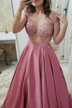 Fantastisch Prinzessin Bodenlanges Abendkleid mit Natürlicher Taille mit Applike