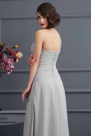 Reißverschluss Natürliche Taile Chiffon Bodenlanges Brautmutterkleid mit Perlen