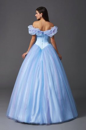 Schulterfrei Duchesse-Linie Normale Taille Anständiges Quinceanera Kleid mit Perlen