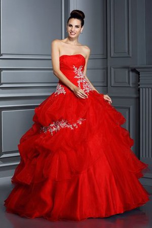 Empire Taille Ärmelloses Anständiges Bodenlanges Quinceanera Kleid aus Organza