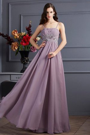 Ärmelloses Chiffon Perlenbesetztes Bodenlanges Ballkleid mit Empire Tailler