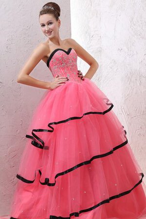 Perlenbesetztes Herz-Ausschnitt Duchesse-Linie A-Linie Quinceanera Kleid