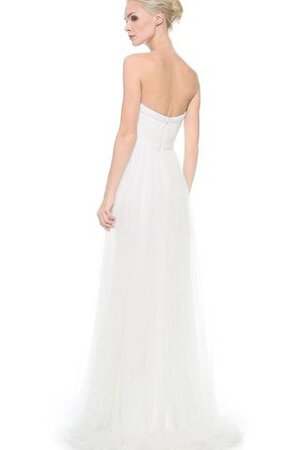 Strand Natürliche Taile Reißverschluss Schlichtes Brautkleid aus Organza