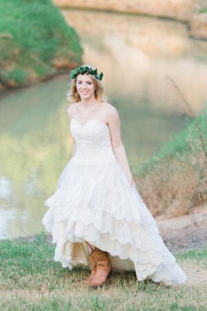 Ärmellos Herz-Ausschnitt Prächtiges Brautkleid mit Blume mit Bordüre