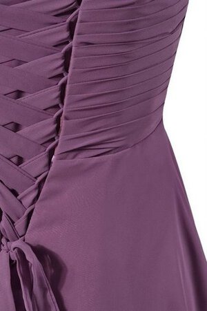 Chiffon A-Linie Normale Taille Kurzes Brautjungfernkleid mit Rücken Schnürung