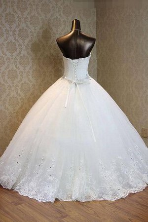 Organza Gericht Schleppe plissiertes Brautkleid mit Rücken Schnürung mit Blume