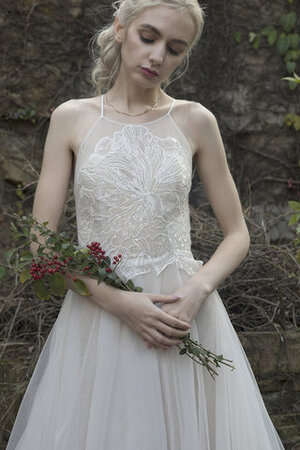 Prinzessin Nackenband Wunderbar Einfaches Brautkleid mit Blume