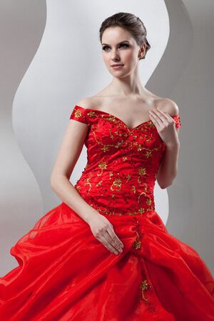 Gesticktes Pick Up Duchesse-Linie Quinceanera Kleid mit Perlen mit Schulterfreier Ausschnitt