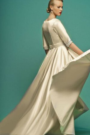 Natürliche Taile Hoch Geschlossenes V-Ausschnitt Einfaches Elegantes Brautkleid