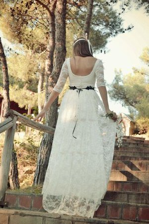 Schaufel-Ausschnitt A Linie Brautkleid mit Gürtel mit Bordüre