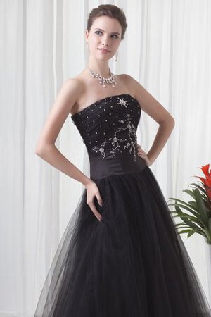 Ärmelloses Trägerlos Sexy Abendkleid mit Perlen