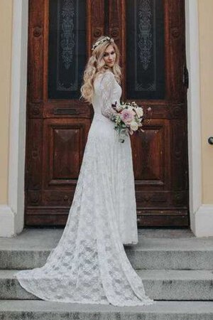 Schaufel-Ausschnitt Kapelle Schleppe Spitze Konservatives Brautkleid mit Bordüre