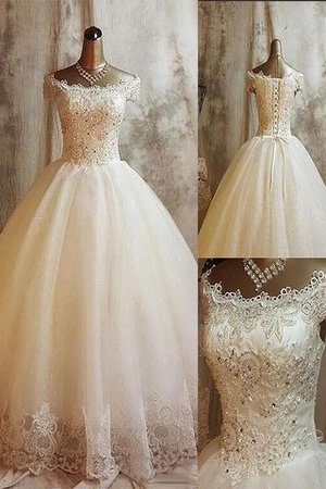 Normale Taille Sweep Train Schulterfrei Duchesse-Linie Brautkleid aus Tüll