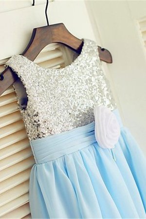 Paillette Paillettenbesetztes Prinzessin A Linie Chiffon Blumenmädchenkleid