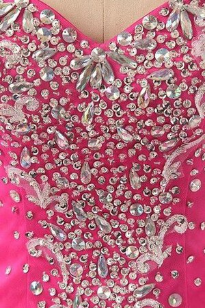 Perlenbesetztes Normale Taille Duchesse-Linie Quinceanera Kleid aus Tüll ohne Ärmeln