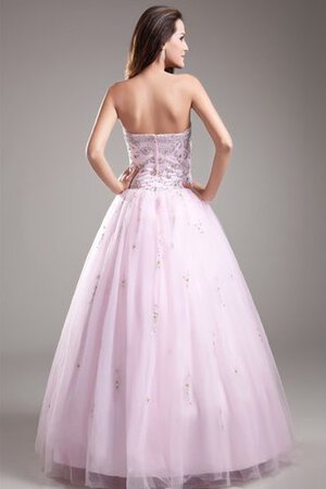 Trägerloser Ausschnitt Perlenbesetztes Duchesse-Linie Organza Tüll Quinceanera Kleid