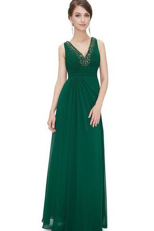 Reißverschluss Empire Taille A-Linie Bodenlanges Brautmutterkleid aus Chiffon