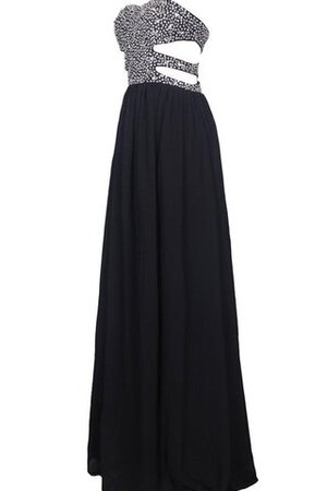 A Linie Chiffon Plissiertes Perlenbesetztes Bodenlanges Abschlusskleid