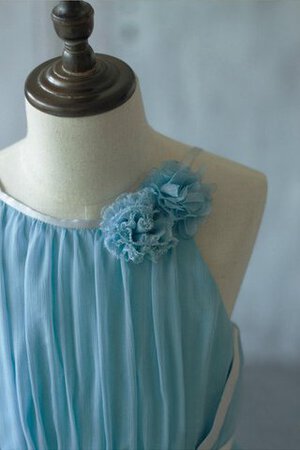 Chiffon Ärmelloses Plissiertes Knielanges Blumenmädchenkleid mit Rüschen