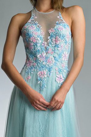 Paillette Rückenfreies Bodenlanges Ballkleid mit Rüschen mit Blume