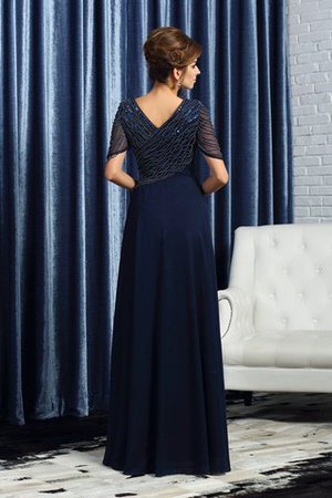 A-Linie Empire Taille Kurze Ärmeln Brautmutterkleid aus Chiffon mit V-Ausschnitt