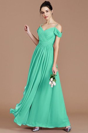 Chiffon Ärmellos Prinzessin Bodenlanges Brautjungfernkleid mit natürlicher Taille