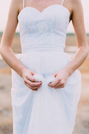 Ärmelloses Tüll Reißverschluss Informelles Brautkleid mit Bordüre