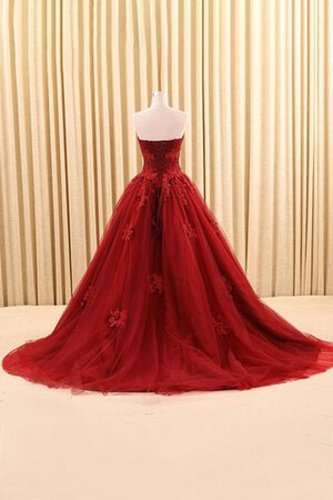 Organza Reißverschluss Duchesse-Linie Perlenbesetztes Sweep Zug Quinceanera Kleid