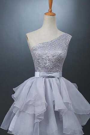 Organza A-Linie Ein Schulter Jugendweihekleid mit Schleife aus Chiffon